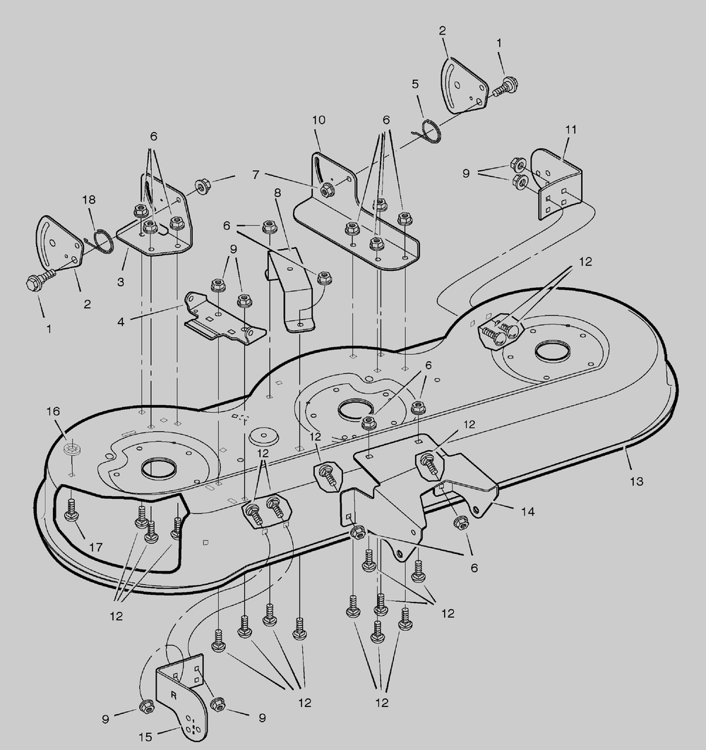 Mower Housing Diagram and Parts List for 461004X92A 2004 Briggs and Stratton Lawn Tractor